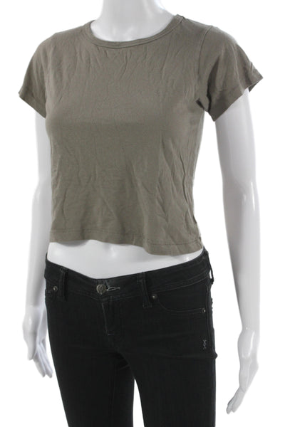 Eterne Women Basic Gray Short Sleeve Round Neck T-Shirt Size M