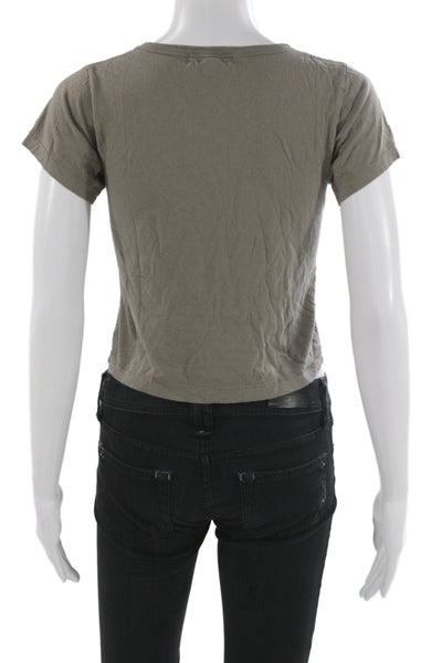 Eterne Women Basic Gray Short Sleeve Round Neck T-Shirt Size M