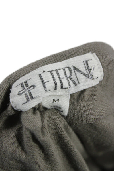 Eterne Women Basic Gray Short Sleeve Round Neck T-Shirt Size M