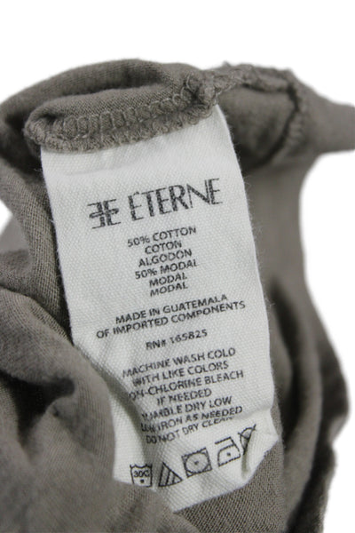 Eterne Women Basic Gray Short Sleeve Round Neck T-Shirt Size M