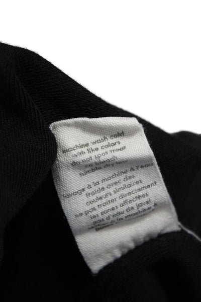Donni Womens Henley Long Sleeve Black Cotton Blend T-Shirt Size S