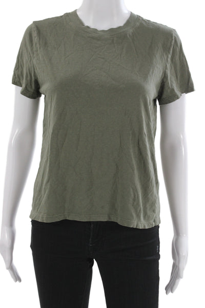 Madewell Women Basic Green Crew Neck Short Sleeve T-Shirt Size M
