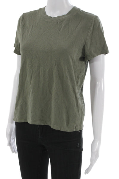 Madewell Women Basic Green Crew Neck Short Sleeve T-Shirt Size M