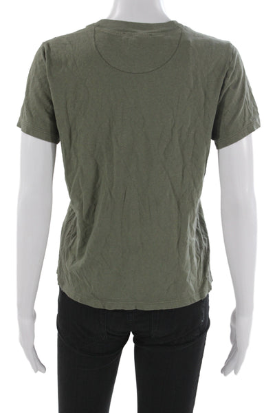 Madewell Women Basic Green Crew Neck Short Sleeve T-Shirt Size M