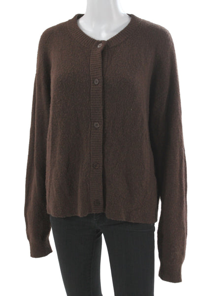 American Vintage Women Brown Cardigan Crew Neck Long Sleeve Size M
