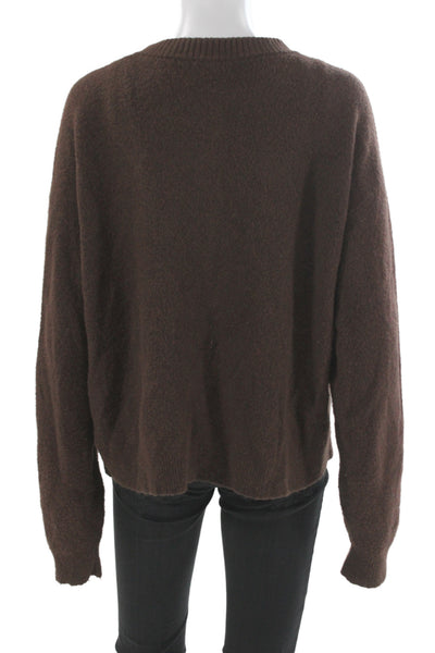 American Vintage Women Brown Cardigan Crew Neck Long Sleeve Size M