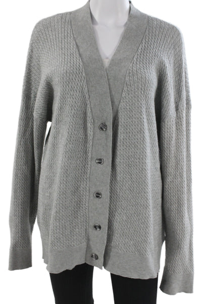 We Wore What Womens Cardigan Gray V-Neck Long Sleeve Size M