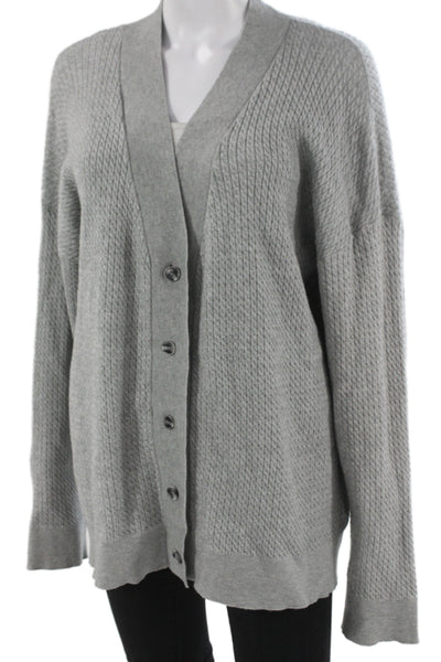 We Wore What Womens Cardigan Gray V-Neck Long Sleeve Size M