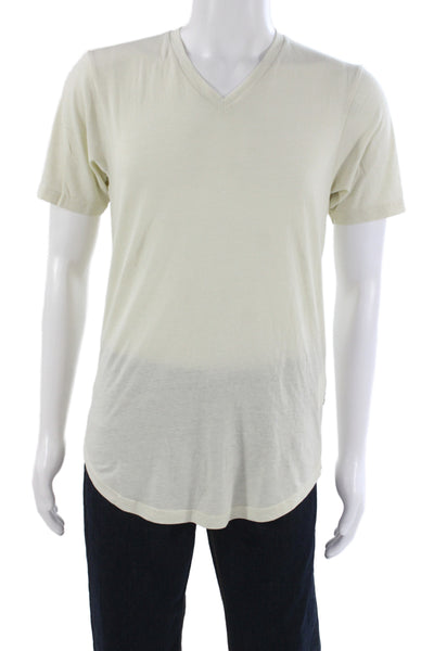 Goodlife Mens Basic V-Neck Ivory T-Shirt Short Sleeve Size M
