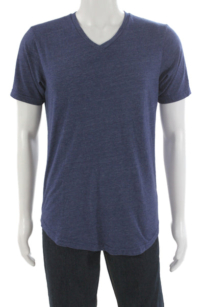 Goodlife Mens Basic Blue V-Neck Polyester Blend T-Shirt Size M