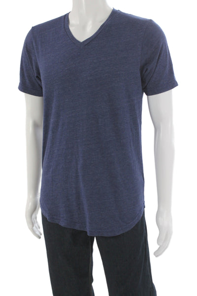 Goodlife Mens Basic Blue V-Neck Polyester Blend T-Shirt Size M
