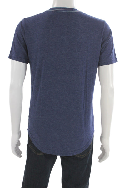 Goodlife Mens Basic Blue V-Neck Polyester Blend T-Shirt Size M