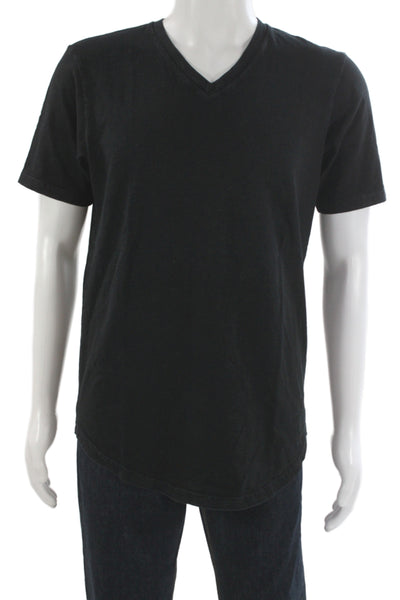 Goodlife Mens Basic V-Neck Black 100% Cotton Short Sleeve T-Shirt Size M