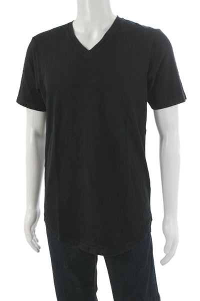 Goodlife Mens Basic V-Neck Black 100% Cotton Short Sleeve T-Shirt Size M