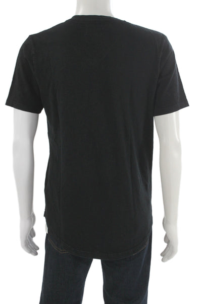 Goodlife Mens Basic V-Neck Black 100% Cotton Short Sleeve T-Shirt Size M