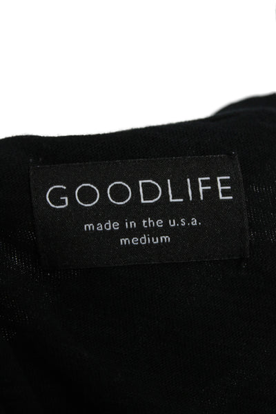Goodlife Mens Basic V-Neck Black 100% Cotton Short Sleeve T-Shirt Size M