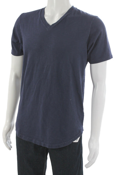 Goodlife Men's Basic V-Neck Cotton T-Shirt Blue Size M