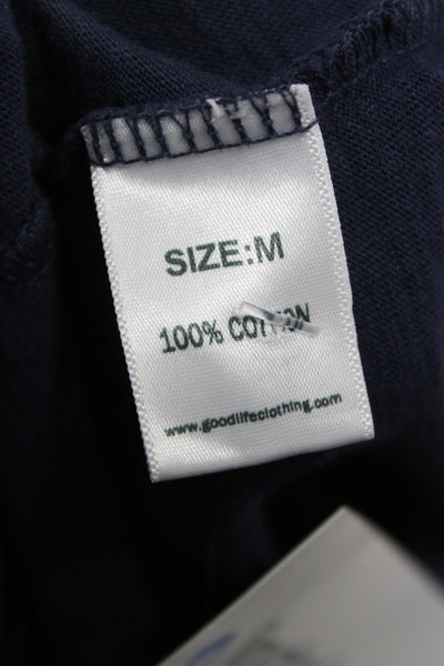 Goodlife Men's Basic V-Neck Cotton T-Shirt Blue Size M