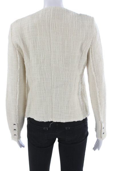 IRO Womens Ivory Cotton Basic Jacket Zip Size 38