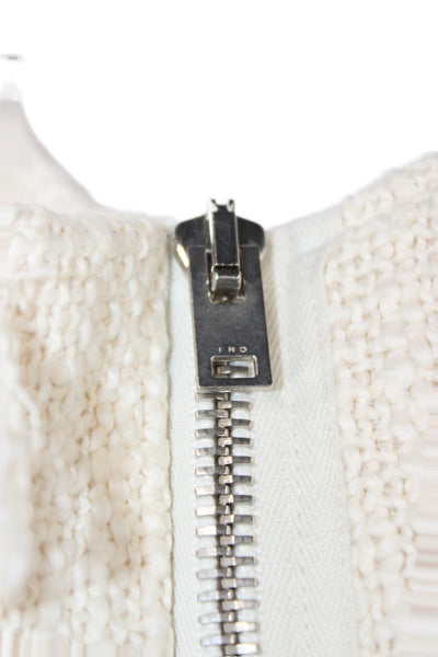 IRO Womens Ivory Cotton Basic Jacket Zip Size 38