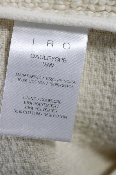 IRO Womens Ivory Cotton Basic Jacket Zip Size 38