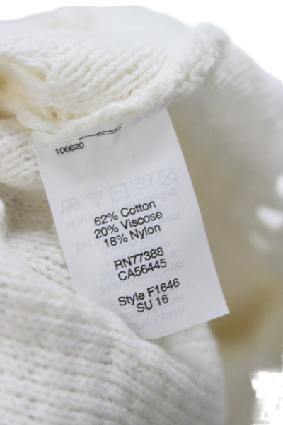 Madewell Women White Cotton Blend Basic T-Shirt Crew Neck Cap Sleeve Size XS
