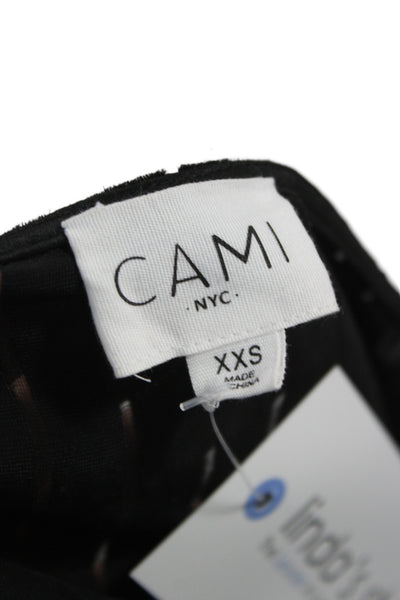 Cami NYC Women Black Silk Striped Tank Elegant Size 2XS