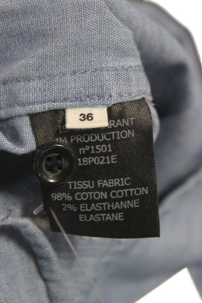 Isabel Marant Etoile Women Blue Collared Longsleeve Button-Up Blouse Size 36