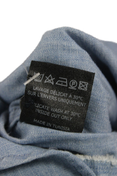 Isabel Marant Etoile Women Blue Collared Longsleeve Button-Up Blouse Size 36