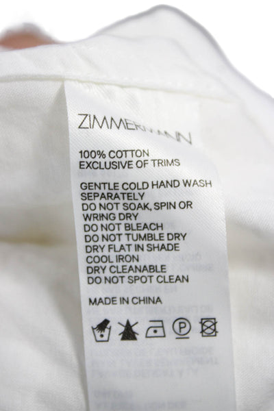 Zimmermann Womens Cropped Off Shoulder Polka Dot Blouse Long Sleeve Size 0