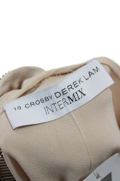 Derek Lam 10 Crosby Women Sleeveless Tank Beige Triacetate Solid Size 4