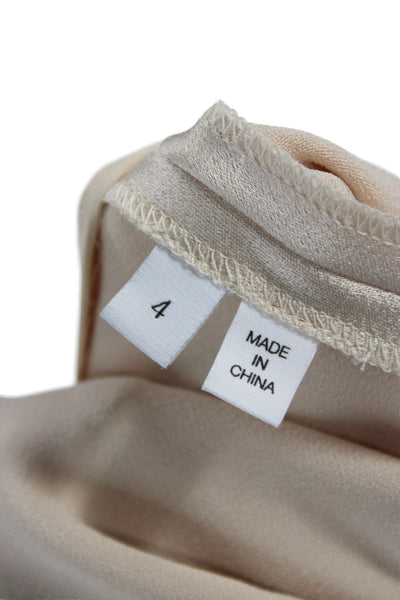 Derek Lam 10 Crosby Women Sleeveless Tank Beige Triacetate Solid Size 4