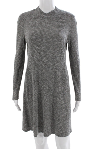 Madewell Womens Sweater Dress Gray Mock Neck Long Sleeve Knee Length Size M