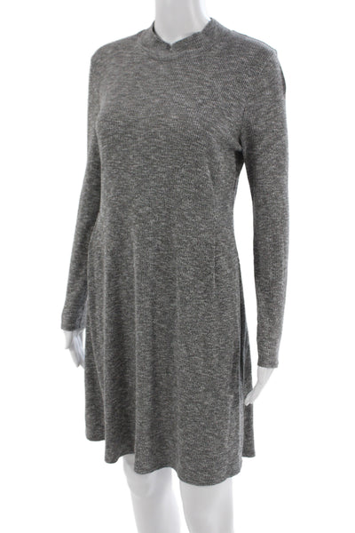Madewell Womens Sweater Dress Gray Mock Neck Long Sleeve Knee Length Size M