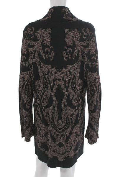 Free People Women Black Long Sleeve Sweater Dress Geometric Size M
