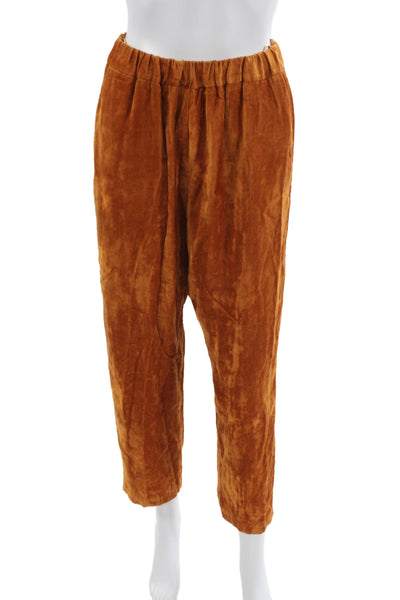 Forte Forte Women Cropped Viscose Orange Pants Size 1