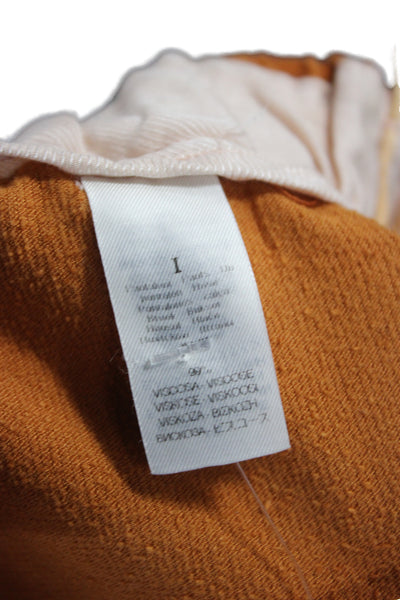 Forte Forte Women Cropped Viscose Orange Pants Size 1