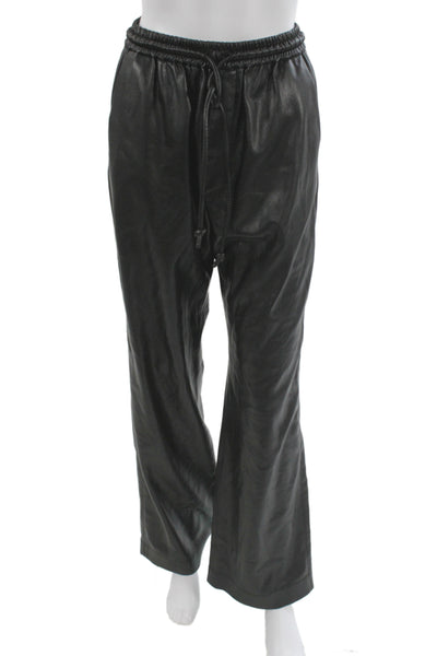 Nanushka Womens Black Jogger Pants Drawstring Polyurethane Size S
