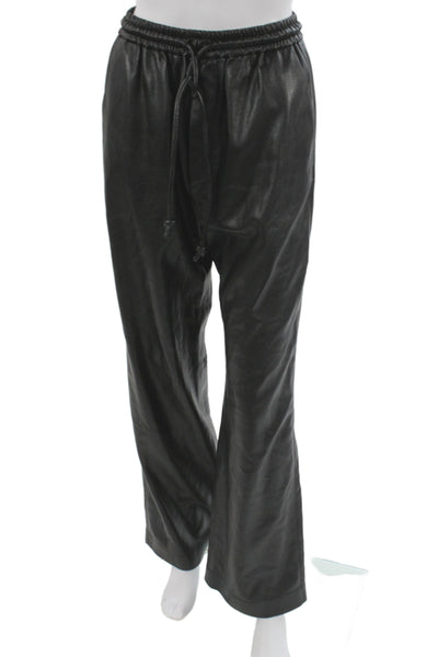 Nanushka Womens Black Jogger Pants Drawstring Polyurethane Size S