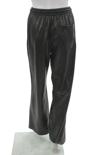 Nanushka Womens Black Jogger Pants Drawstring Polyurethane Size S