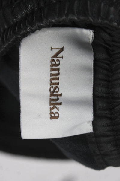 Nanushka Womens Black Jogger Pants Drawstring Polyurethane Size S