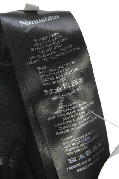 Nanushka Womens Black Jogger Pants Drawstring Polyurethane Size S