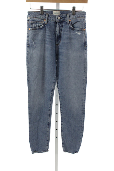 Citizens of Humanity Womens Tapered Distressed High Rise Jeans Blue Size 26