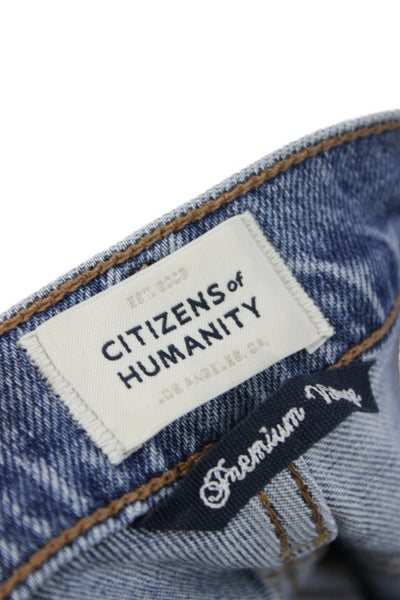 Citizens of Humanity Womens Tapered Distressed High Rise Jeans Blue Size 26