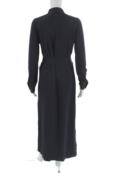 G. Womens Shirt Dress Blue Collared Viscose Long Sleeve Full Length Size 4