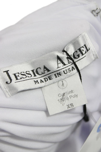 Jessica Angel Womens White Mermaid Bodycon Dress V Neck Sleeveless Maxi Size XS