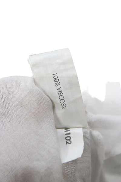 Poupette St. Barth Women Shift Dress White Viscose V Neck Short Sleeve Size XS