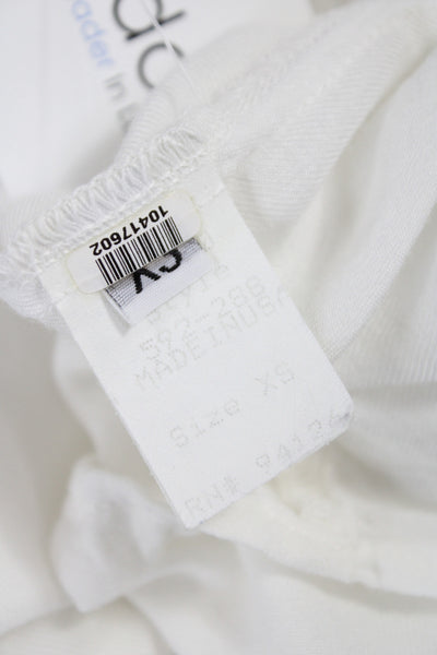 CP Shades Women Tunic Blouse White Cotton 3/4 Sleeve Collared Pullover Size XS