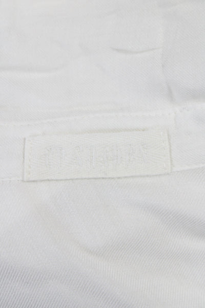 CP Shades Women Tunic Blouse White Cotton 3/4 Sleeve Collared Pullover Size XS