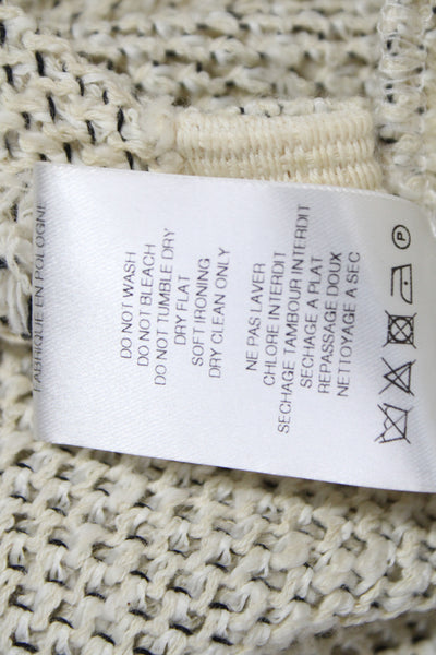 IRO Womens Bohemian V Neck Pullover Sweater Ivory Size 34